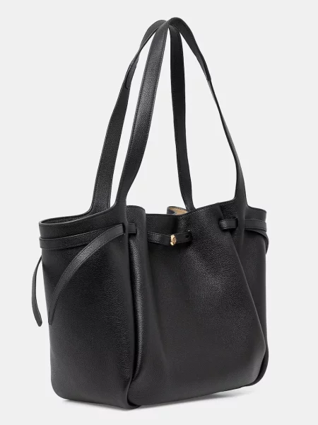Шкіряна сумочка Tory Burch Romy Pebbled Tote чорний