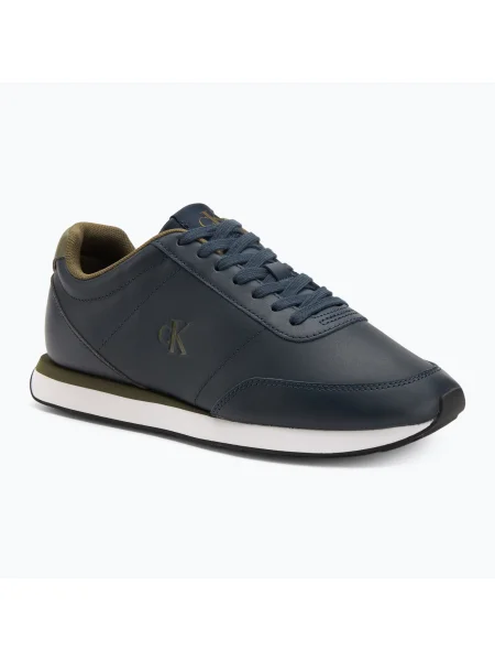 Pantofi pentru bărbați Calvin Klein Retro Runner Essential Leather navy/capers albastru închis