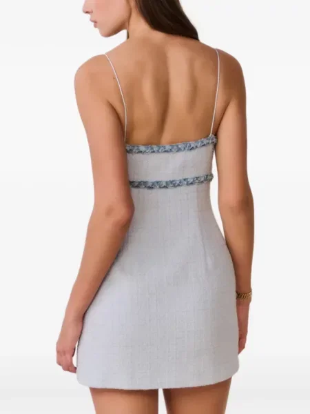 Rochie din denim Loveshackfancy din tweed albastru