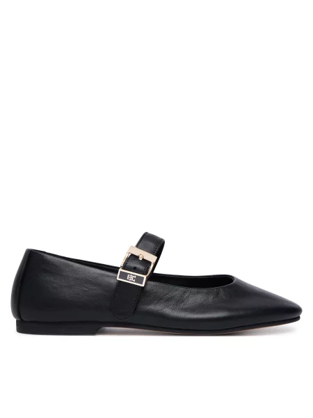 Balerinke Tommy Hilfiger Buckle Leather Ballerina črna