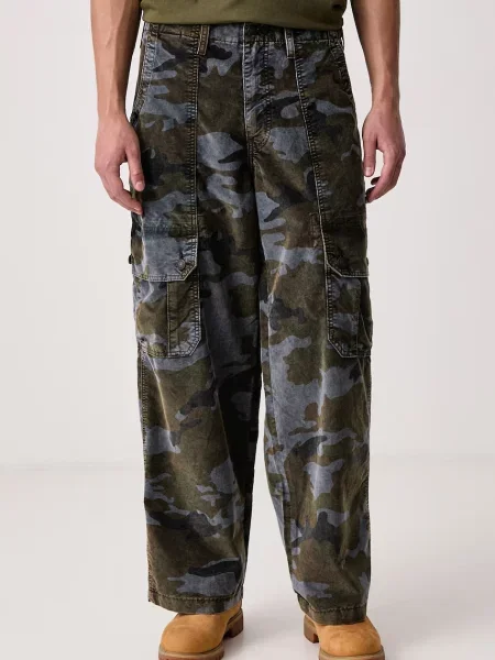 Levi's pantaloni cargo pentru bărbați din catifea reiată EXTRA BAGGY CARGO verde