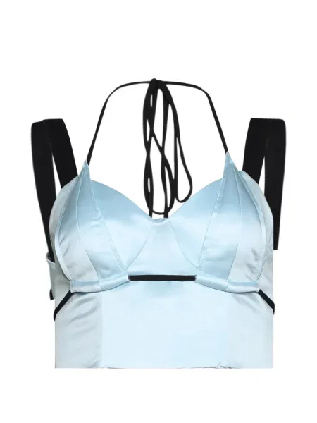 Top Natasha Zinko din satin albastru