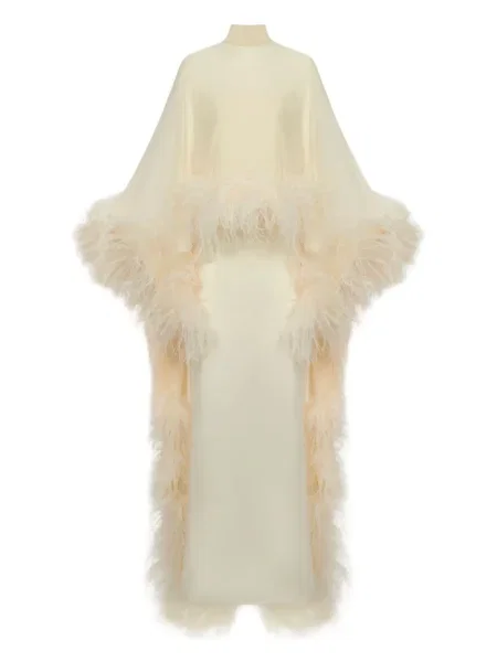 Rochie maxi Taller Marmo cu pene de costum