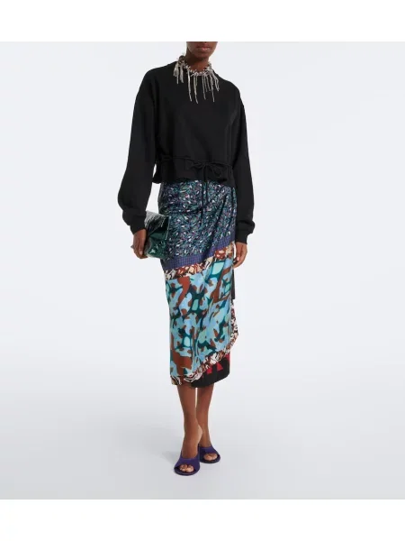 Decupat hanorac Dries Van Noten din jerseu negru
