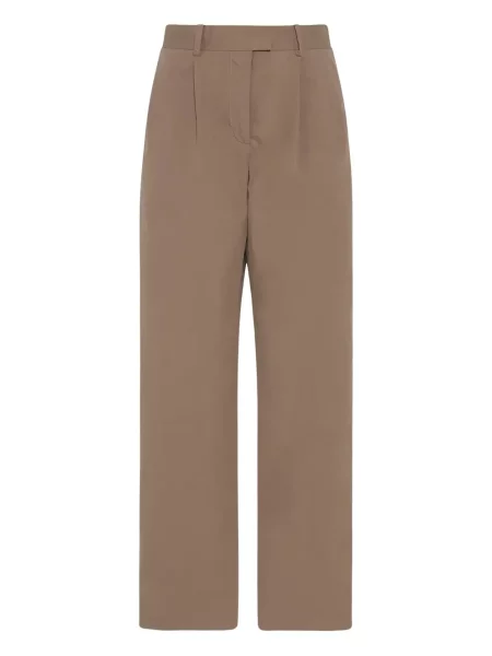 Pantaloni The Row plisate maro