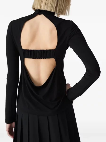 Lung top Vera Wang drapat negru