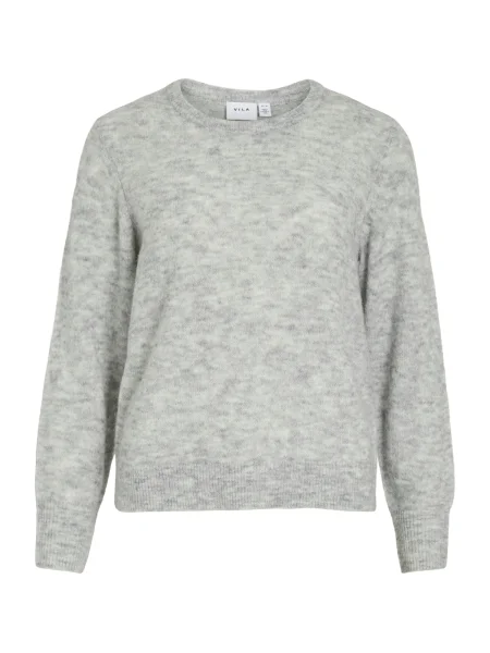 VILA Sveter VILory melírovaná sivá