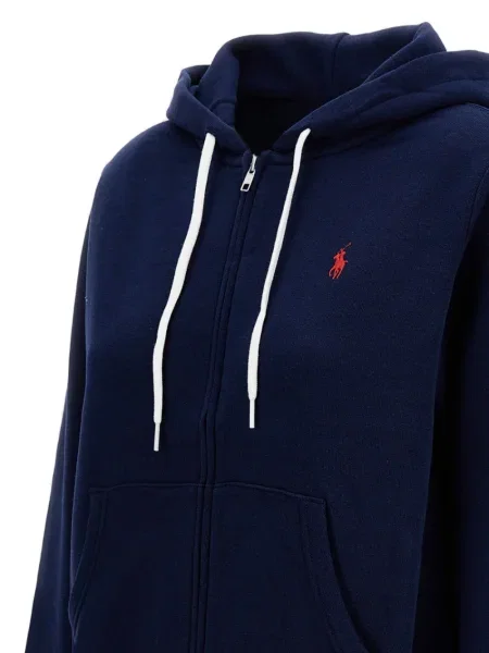 Суичър с качулка Polo Ralph Lauren бродиран синьо