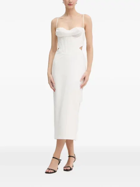 Rochie midi Bardot alb