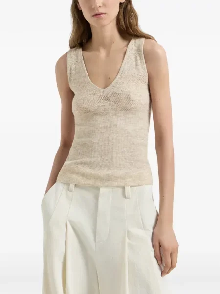 Top Brunello Cucinelli de lână cu model floral