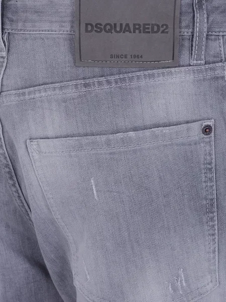 Blugi cu picior larg Dsquared2 zdrențuiți gri