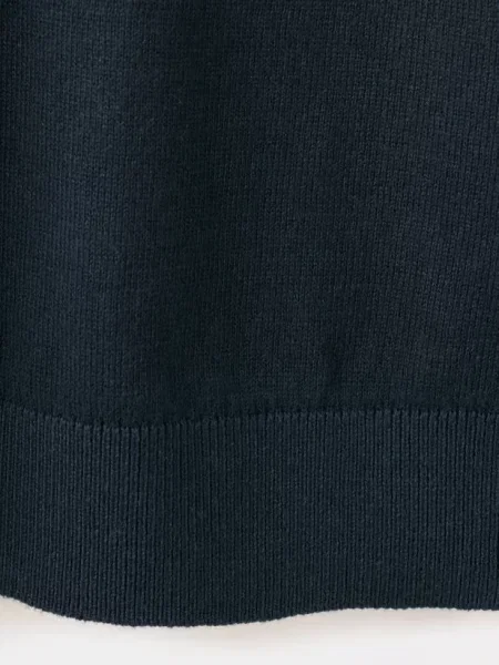 Sweter z cienkiej dzianiny z dekoltem w serek Dzieci lata MANGO KIDS granatowy
