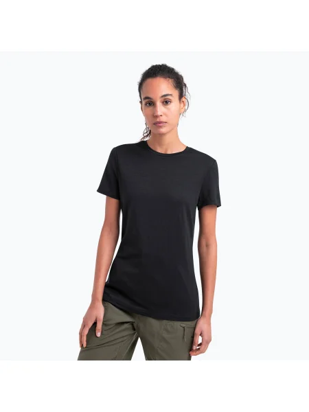 Tricou de trekking pentru femei icebreaker Merino Tech Lite III black negru