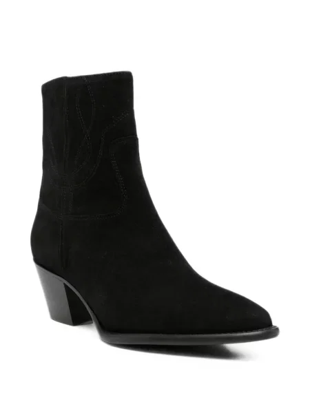 Botine Anna F. din piele de căprioară negru