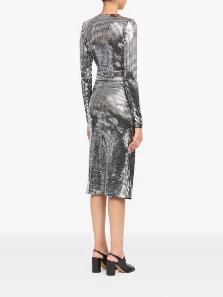 Костюм макси рокля Mm6 Maison Margiela до коляното сребристо
