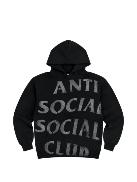 Hanorac cu glugă Anti Social Social Club cu imagine negru