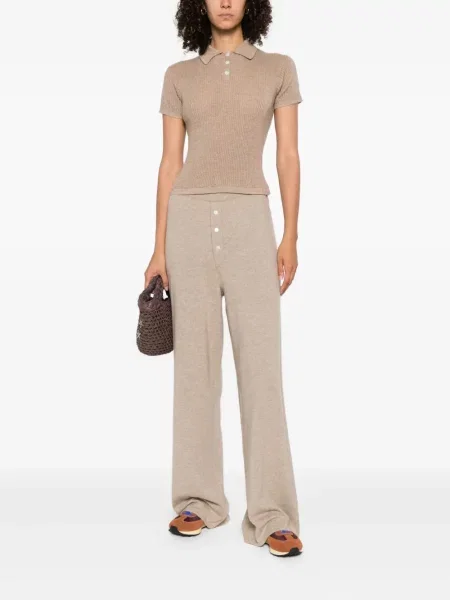 Pantaloni Guest In Residence din cașmir maro