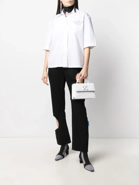 Cămașă Off-white cu broderie alb
