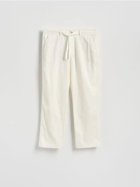 Reserved Pantaloni carrot cu conținut ridicat de in crem