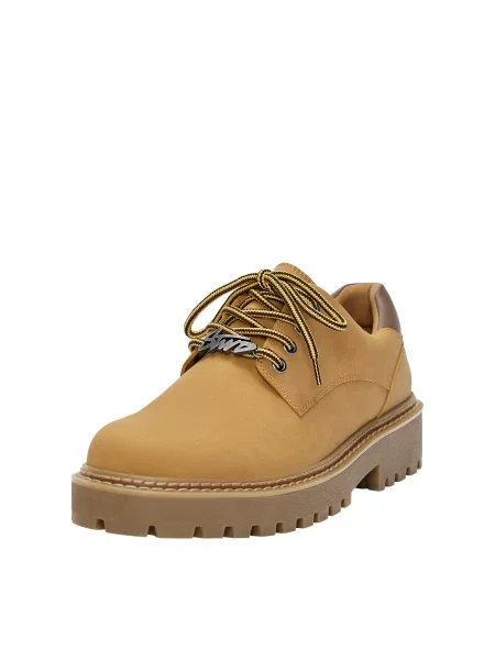 Pull&Bear Šnurovacie topánky šafránová