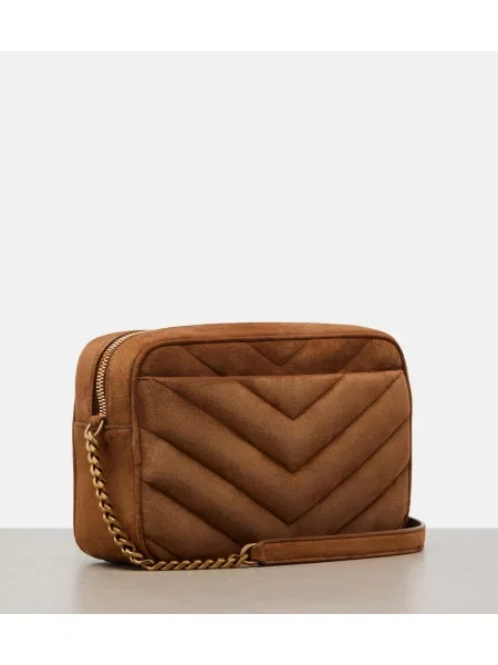 Geantă Saint Laurent din piele de căprioară maro
