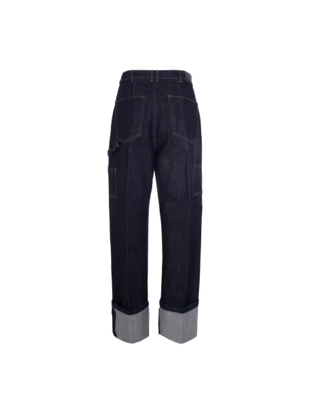 Szerokie jeansy Sportmax niebieskie