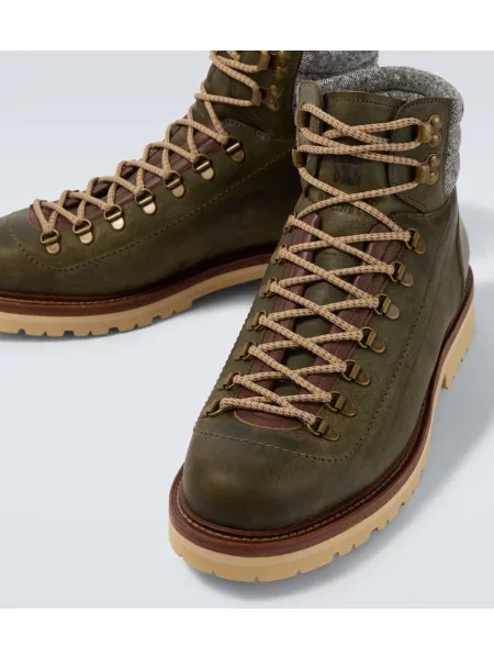 Botine Brunello Cucinelli din piele verde