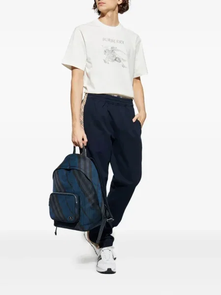 Pantaloni Burberry în carouri albastru