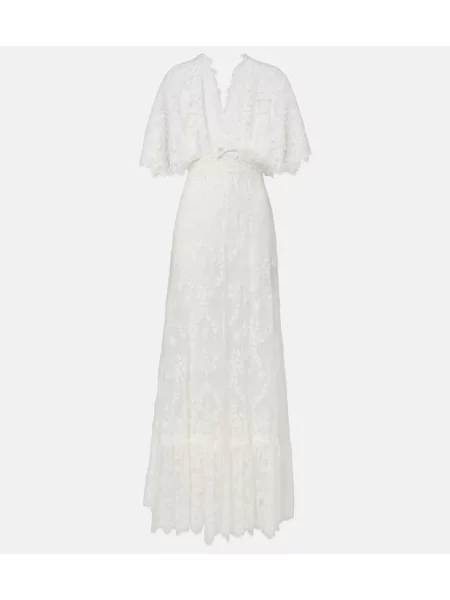 Rochie Elie Saab cu broderie din dantelă alb