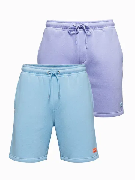 Talie elastică pantaloni scurți Ombre albastru