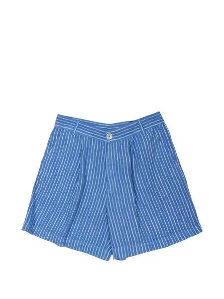 Pantaloni scurți 120% Lino de in cu dungi albastru