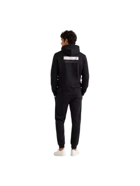Komplet dresowy Emporio Armani Ea7 z kapturem czarny