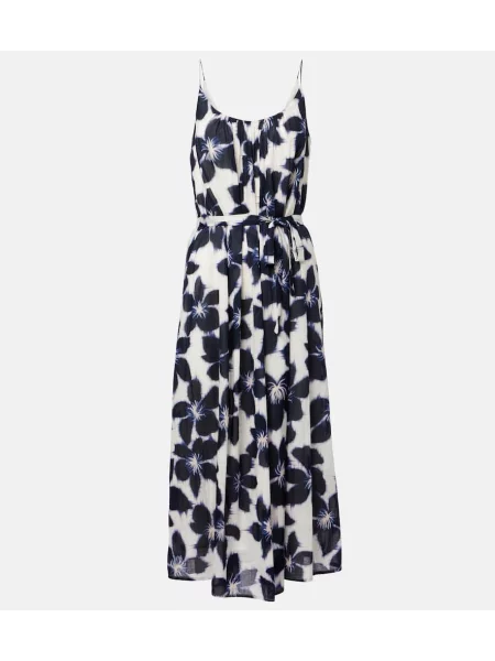 Zamatové kvetinové midi šaty Velvet po kolená biela