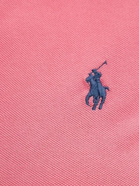 Tricou Polo Ralph Lauren cu decolteu rotund de mătase cu dungi alb
