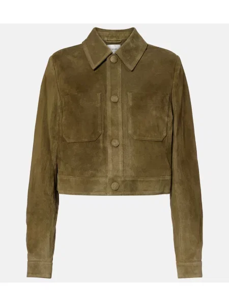 Geacă Frame din piele de căprioară verde