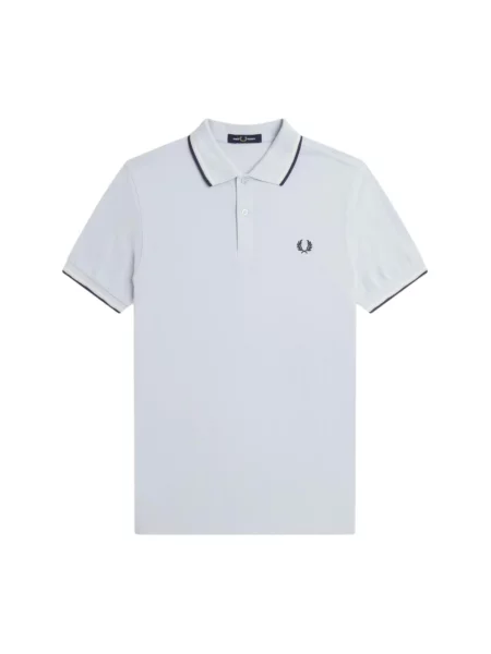Koszulka polo Fred Perry z logo w paski biała