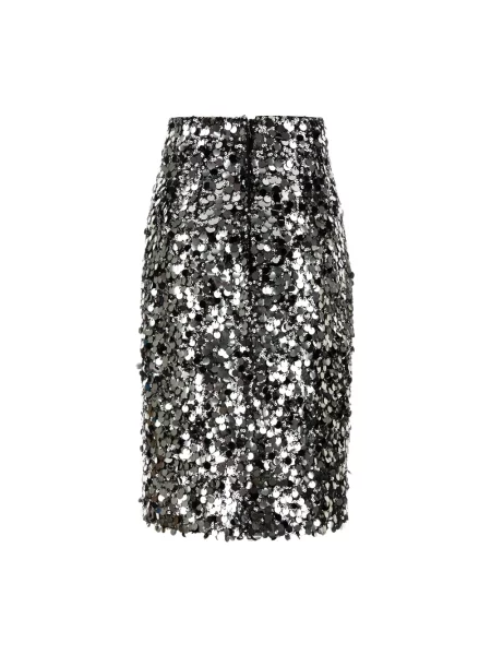 Spódnica midi Dolce And Gabbana z cekinami szara