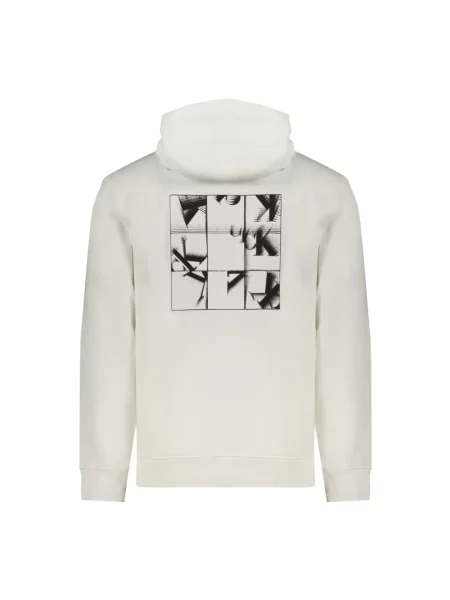 Bluza z kapturem Calvin Klein Jeans z kapturem biała