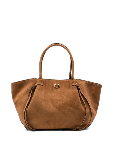 Geantă shopper Guess cu autograf maro