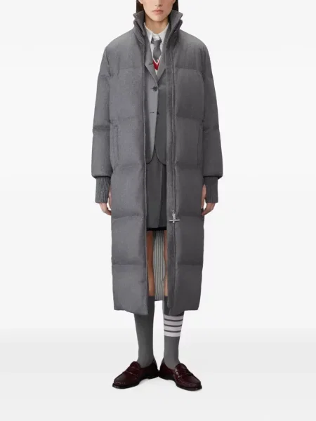 Geacă cu puf Thom Browne din cașmir gri