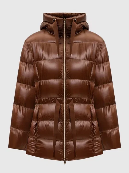 Пуховик з логотипом Herno коричневий