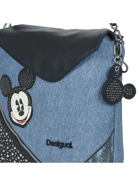 Geanta crossbody Desigual din jerseu albastru