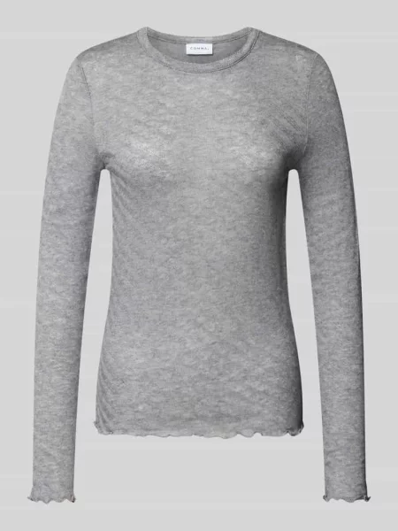 Bluzka z długim rękawem o kroju slim fit z mieszanki bawełny model OKTOBER' Comma