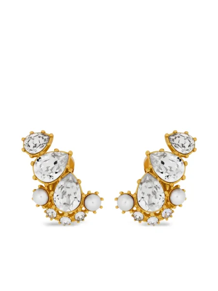 Cercei Oscar De La Renta de cristal auriu