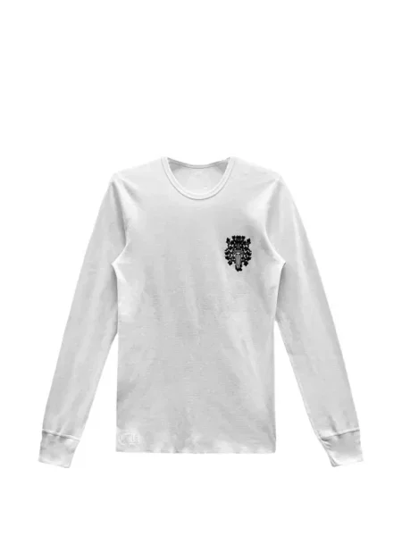 Lung tricou Chrome Hearts cu motiv cu inimi alb
