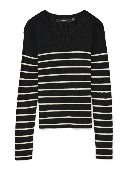 VERO MODA Pulover VMGIZELLE negru alb