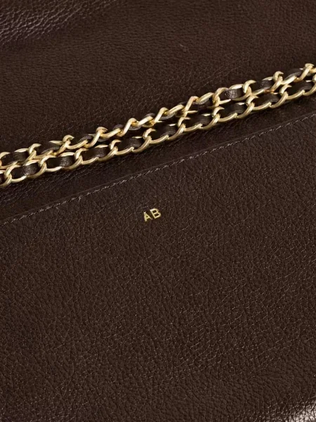 Шкіряний клатч Zadig&voltaire коричневий