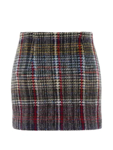 Fusta mini Missoni de lână în carouri gri