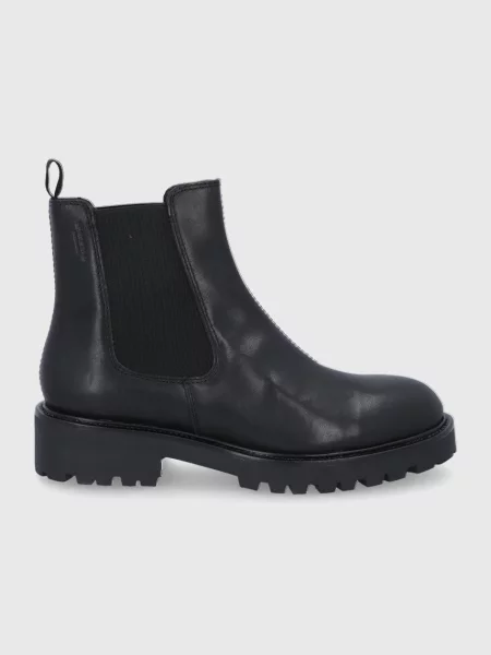 Кожени боти челси Vagabond Shoemakers дамски с равна подметка черно