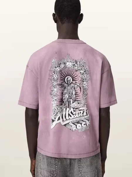 AllSaints tricou tricotat pentru bărbați din cu AVALON roz